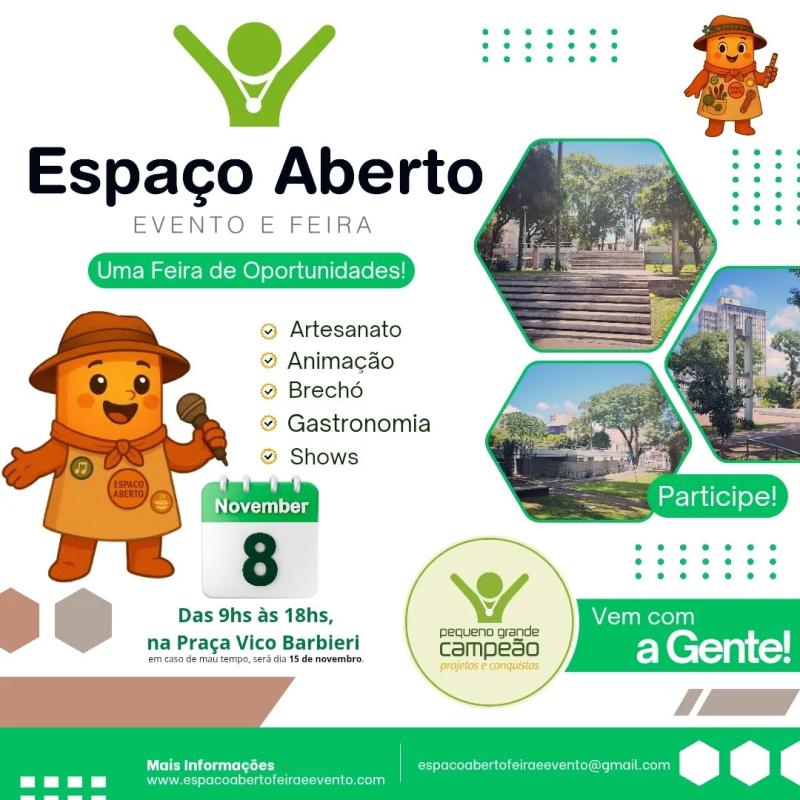 Espaço Aberto em novembro! Participe!