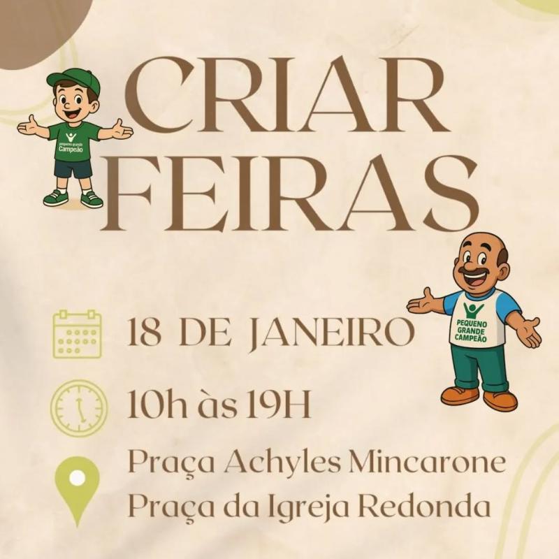 Domingo tem Criar Feiras! Participe!