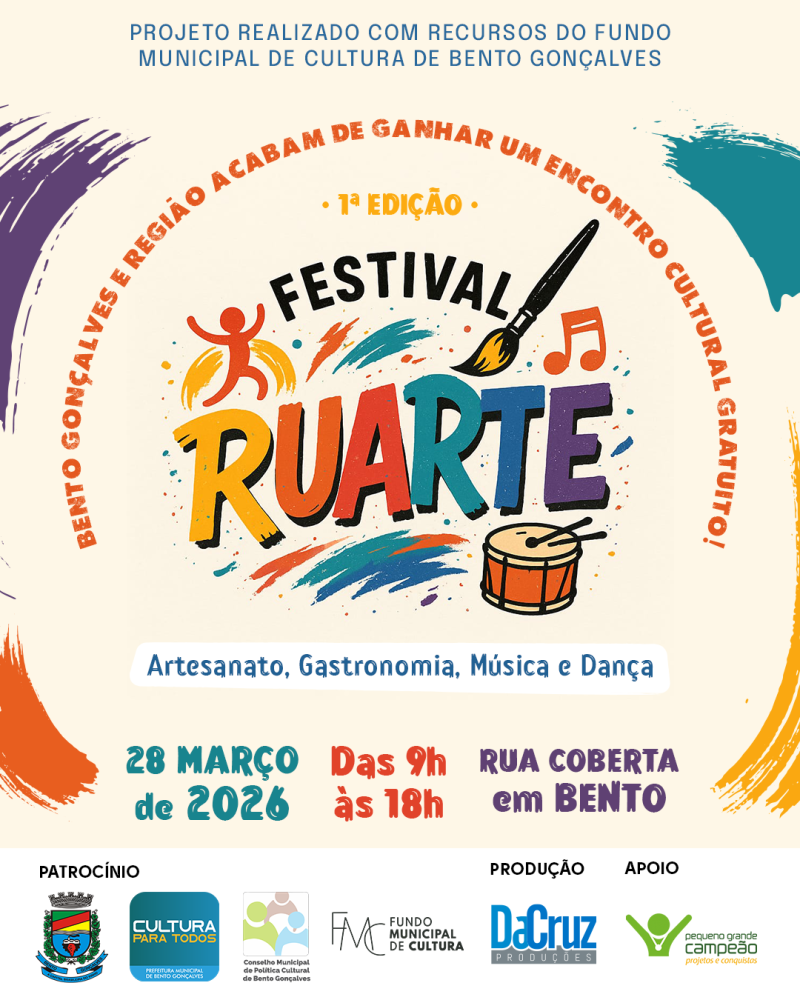 Primeira edição do Festival Ruarte estreia em março na Rua Coberta e abre vagas para expositores