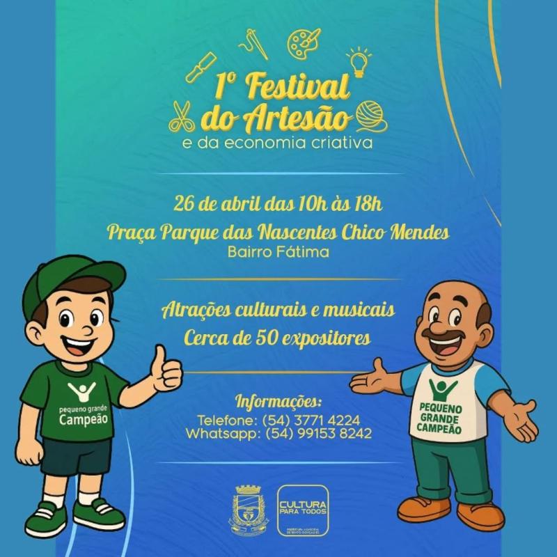 1⁰ Festival do Artesão! Não Perca! Vamos Juntos!