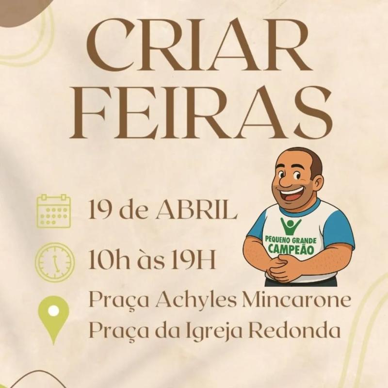 Domingo é Dia de Criar! Vem aí, mais Uma Feira Incrível! Participe!