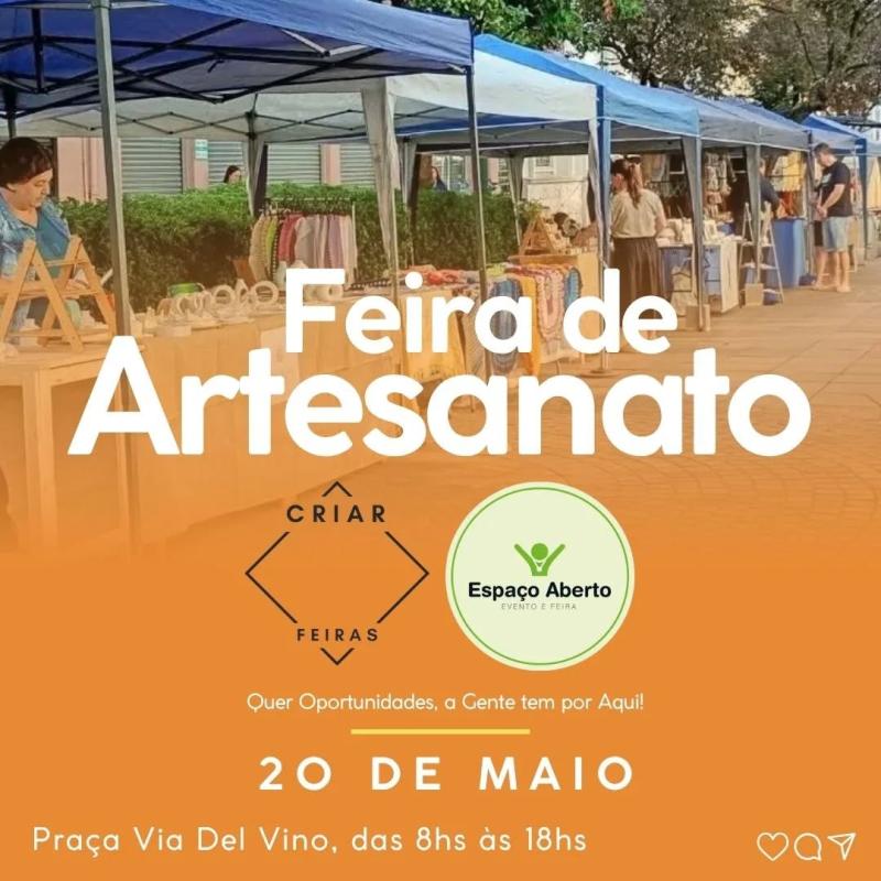 Hoje estamos com Feira de Artesanato na Praça Via Del Vino!