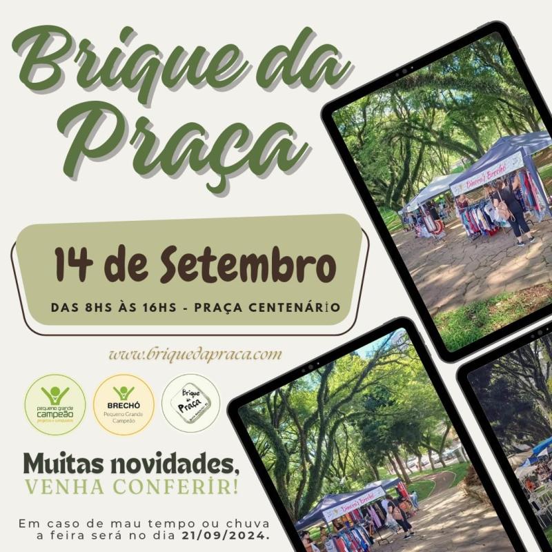 Setembro tem Brique da Praça na Praça Centenário!