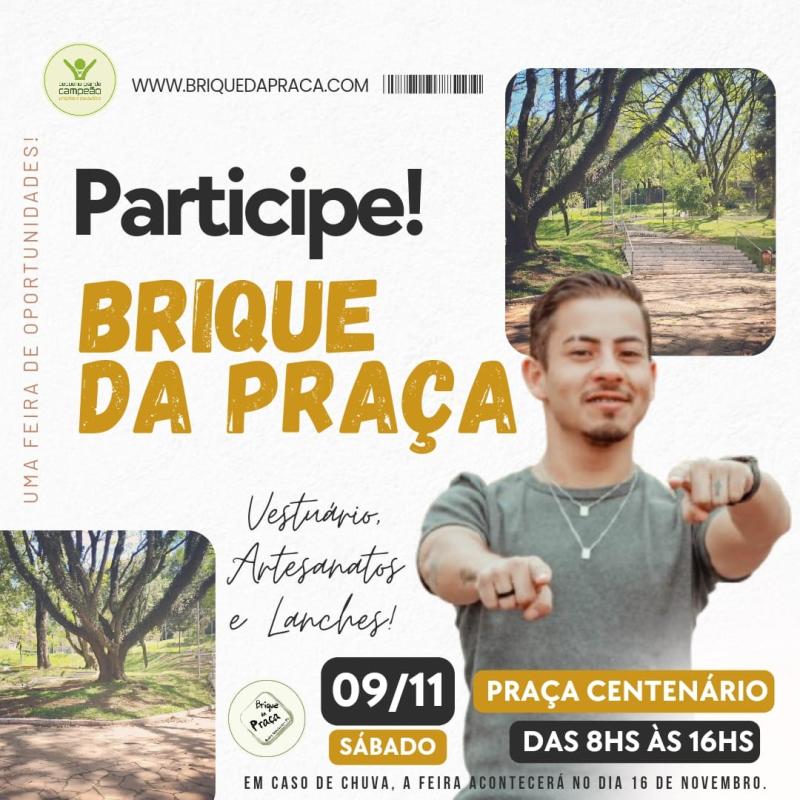 9 de novembro,  tem Brique da Praça!