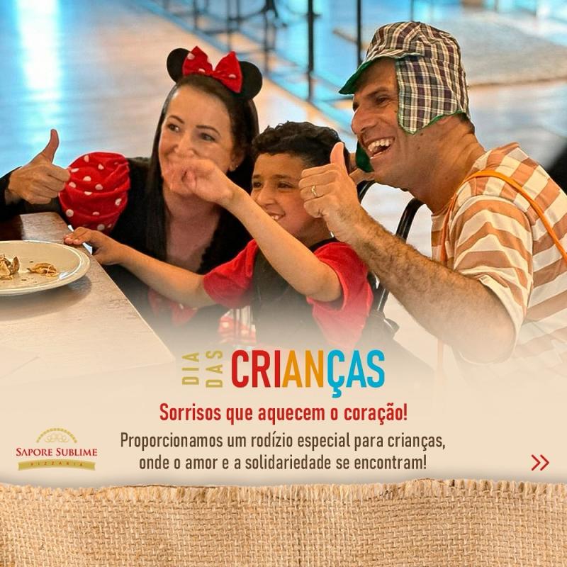 Dia das Crianças na Pizzaria Sapore Sublime